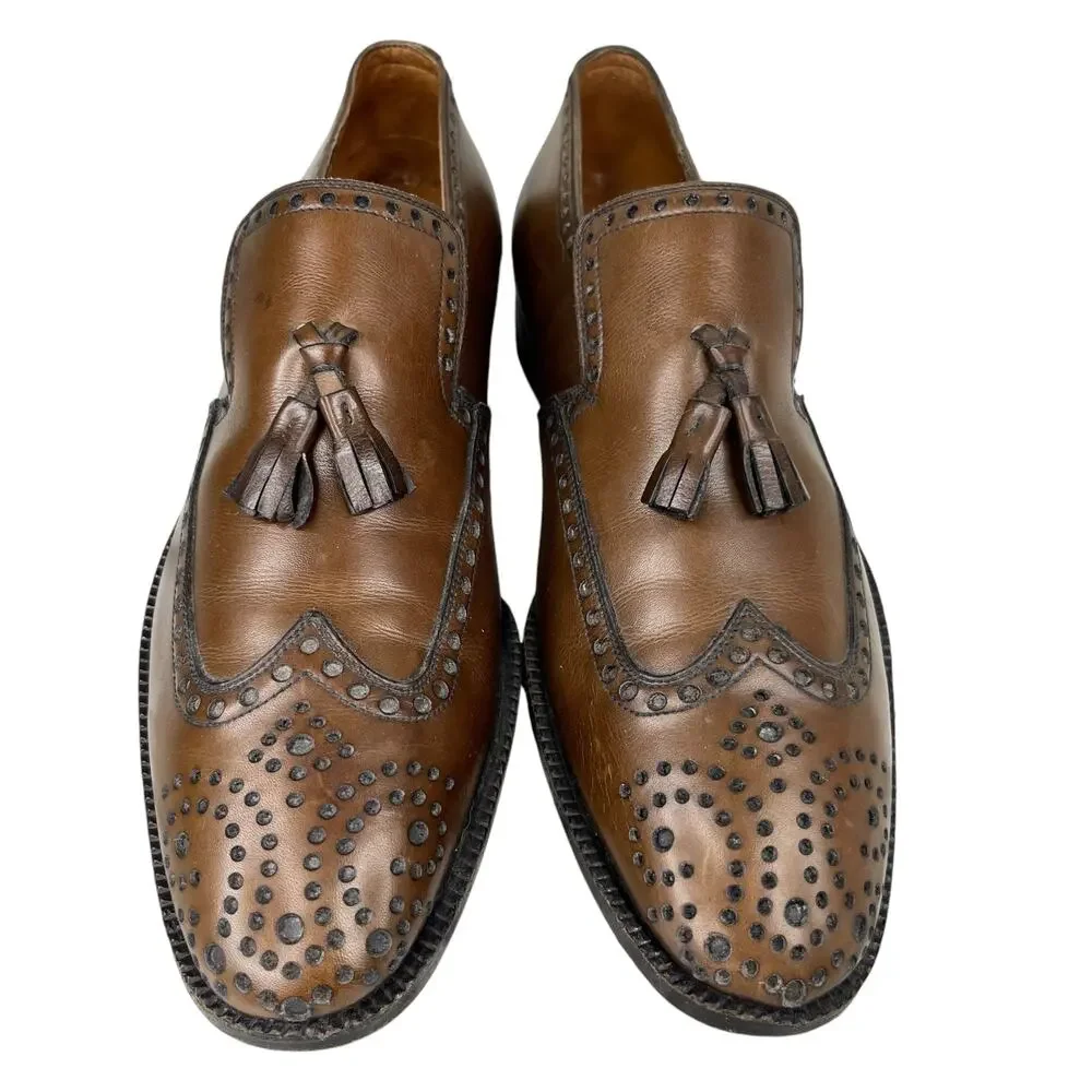 Ambassador Mens Dress Shoes Hollaus Collection Brown 8 C Tassel Slip On